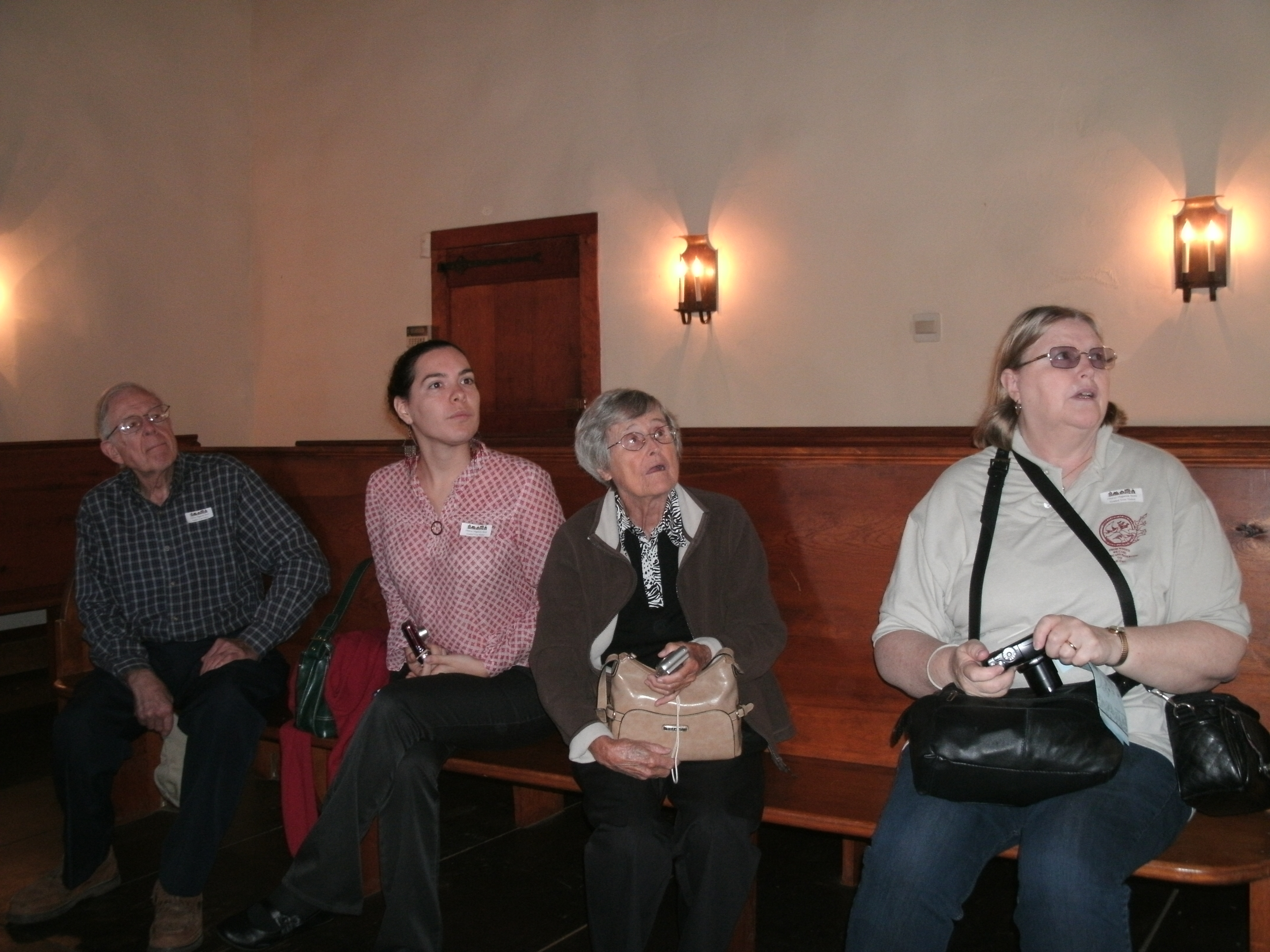 The Genealogical Society tours a replica of the original French Church