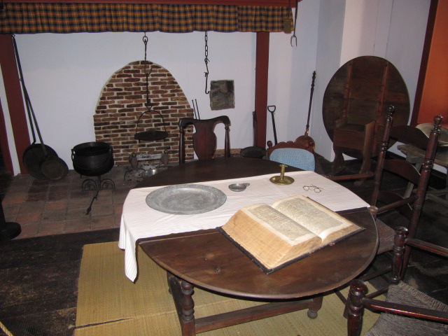 An old DuBois family Bible is displayed at the historic J. Hasbrouck House in New Paltz