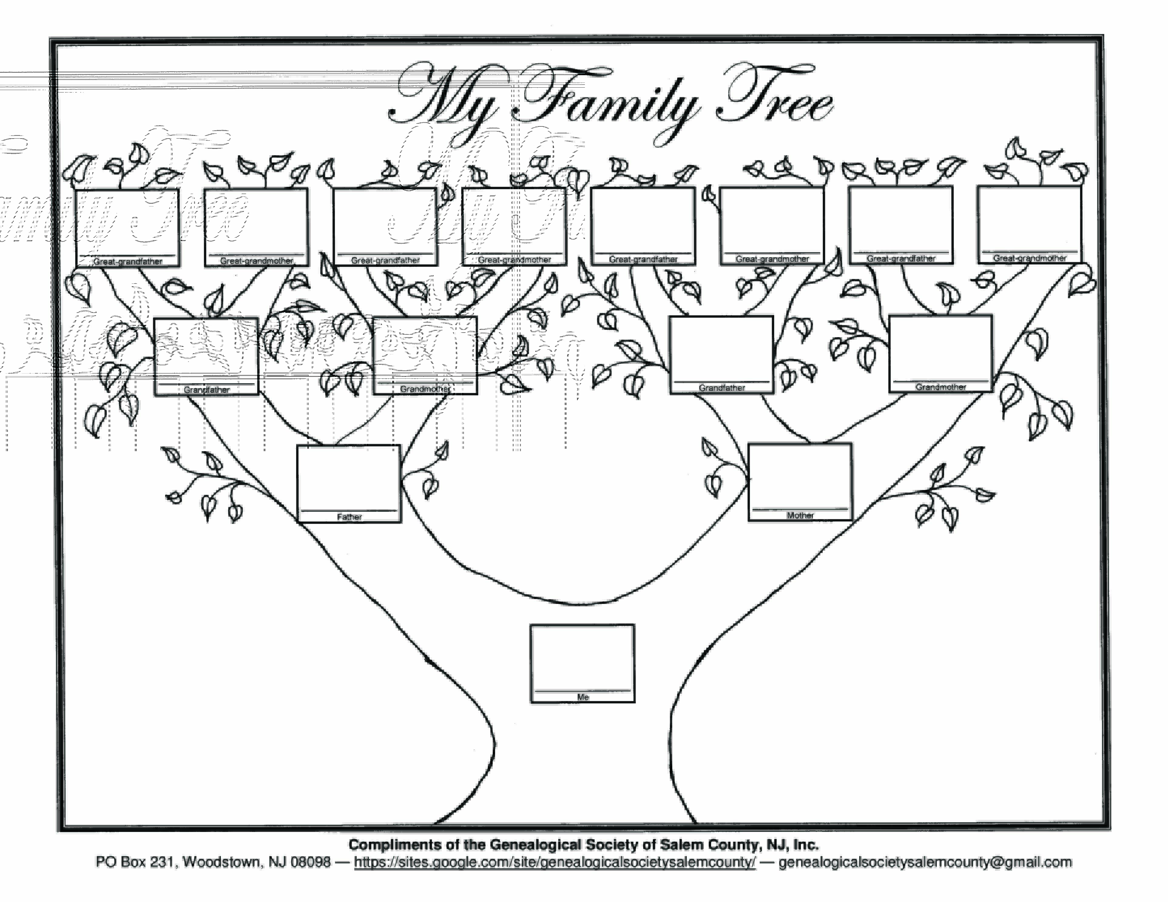 Blank Family Tree form