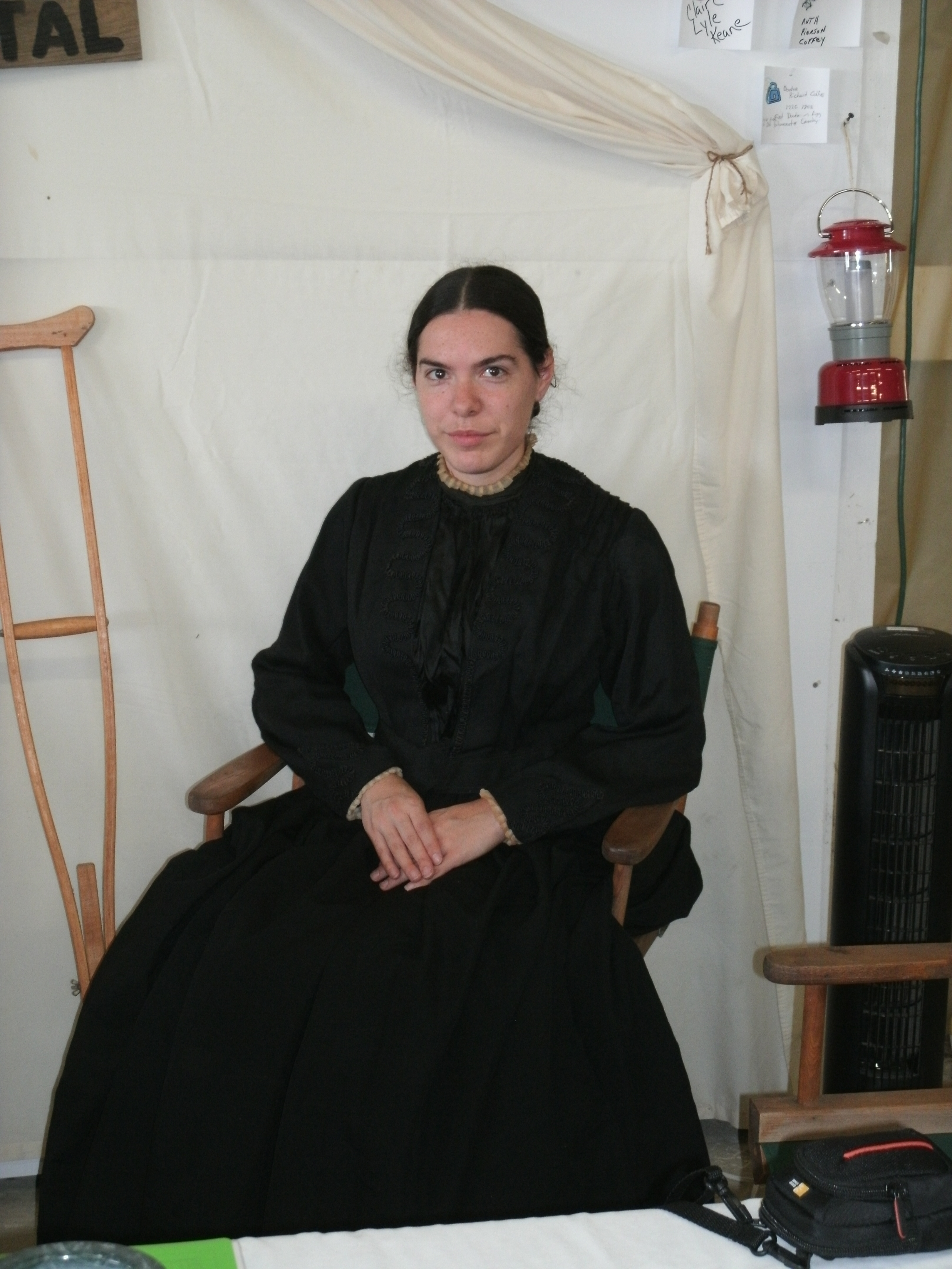 President Bonny Beth Elwell dresses as Cornelia Hancock, local Civil War nurse.